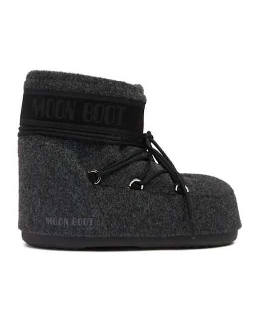 Moon Boot Black Round-Headed Short Boots