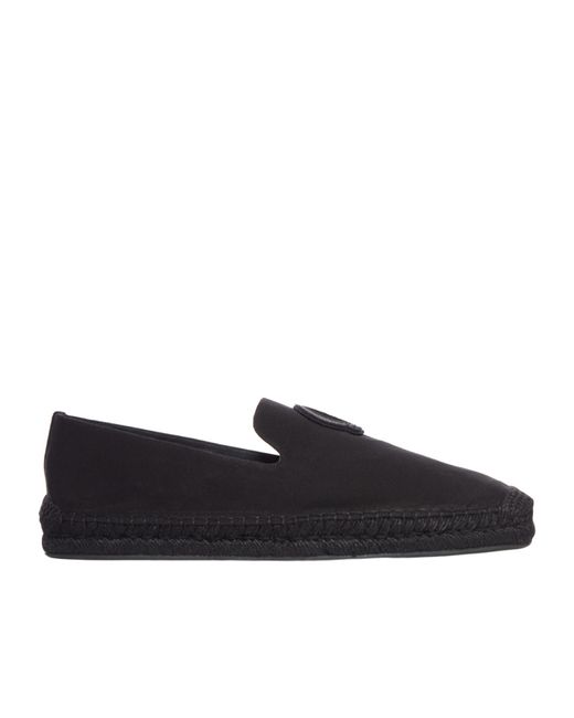 Christian Louboutin Black Logo Patch Slip-On Espadrilles for men