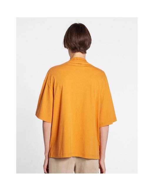 Lanvin Orange Logo Round-Necked T-Shirt for men