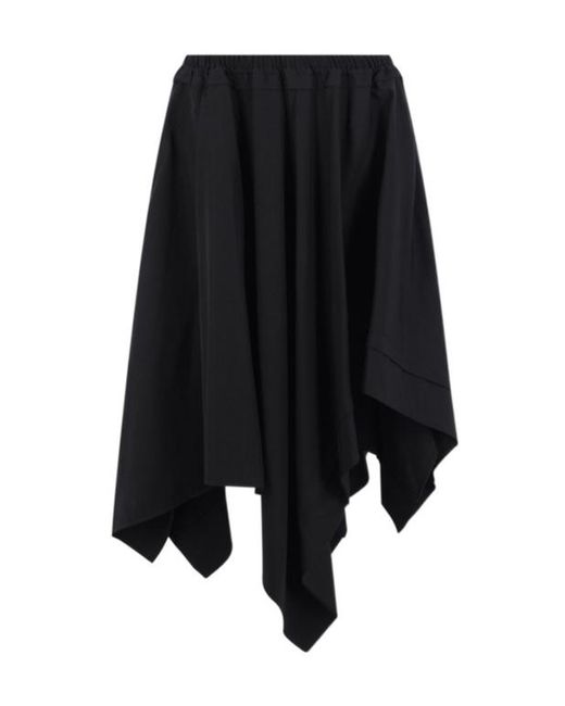 Yohji Yamamoto Black Elastic-Waist Skirt