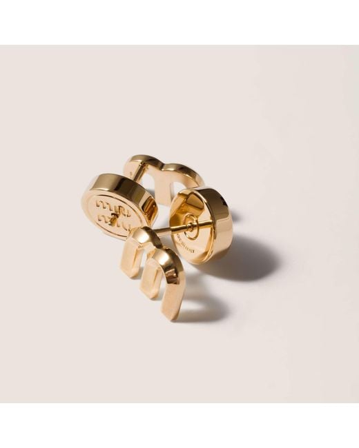 Miu Miu Metallic Metal Earrings