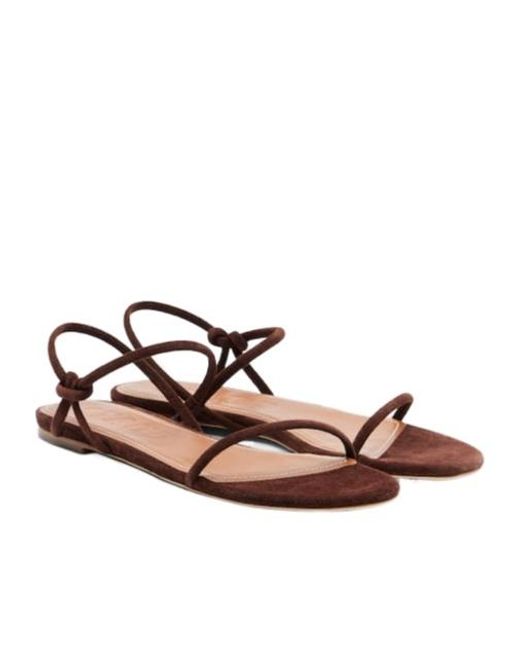 Staud Pink Laurel Suede Sandals