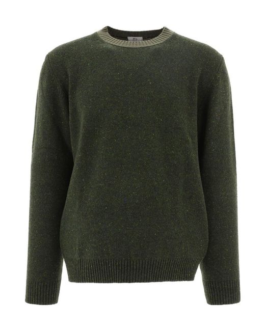 Woolrich Green Panelled Wool Jumper for men
