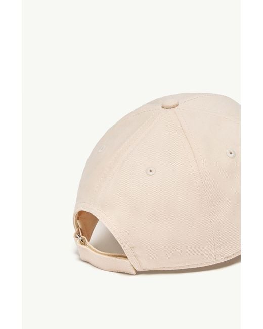 Moncler White Gabardine Logo Patch Baseball Cap