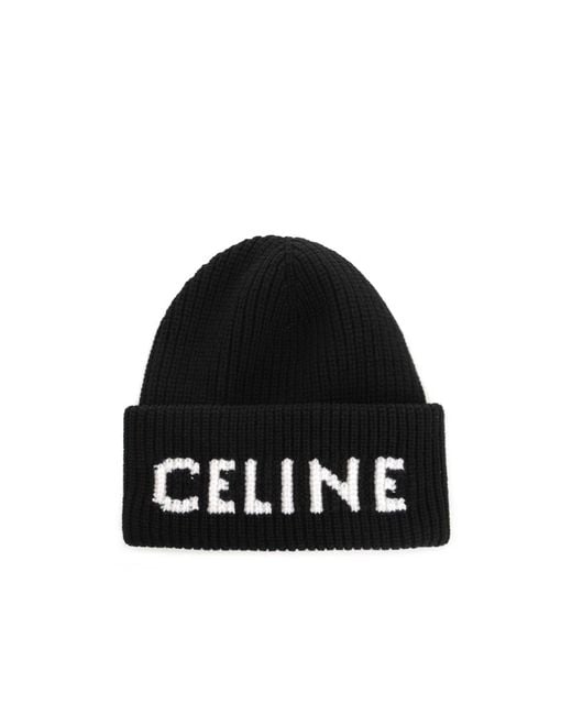 Céline Black Beanie for men