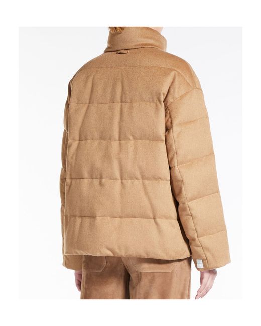 Max Mara Brown The Cube High Neck Long-Sleeved Coat