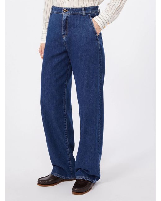 Max Mara Blue Barrel-Leg Denim Trousers