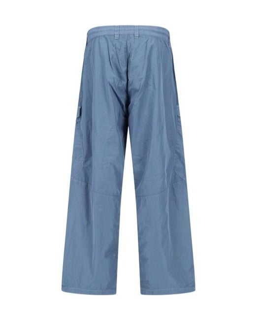 C P Company Blue Wide-Leg Casual Trousers for men