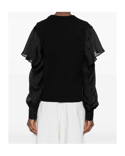 Sacai Black Cotton T-Shirt