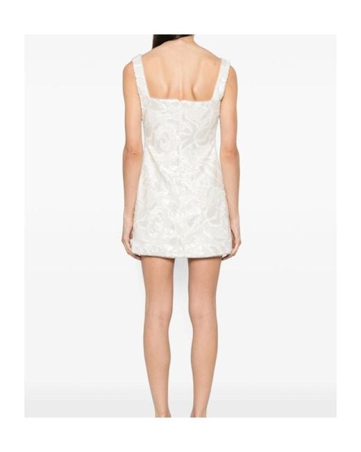 Self-Portrait White Sequin Lace Mini Dress