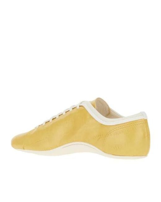 Dries Van Noten Yellow Leather Ballerina Sneakers