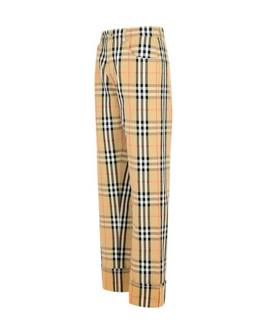 Burberry Metallic Straight-Leg Checked Trousers for men