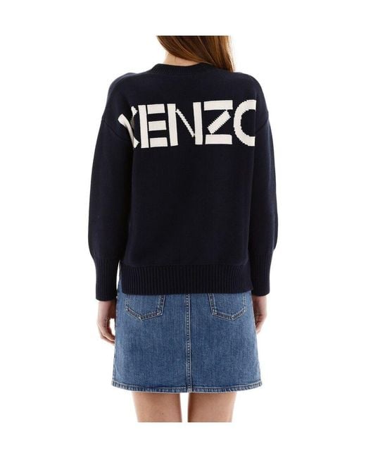 KENZO Black Jacquard Logo Pullover