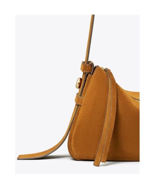 Tory Burch Brown Romy Suede Shoulder Bag