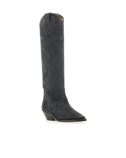 Isabel Marant Gray Denvee Pointed-Toe Knee-Length Boots