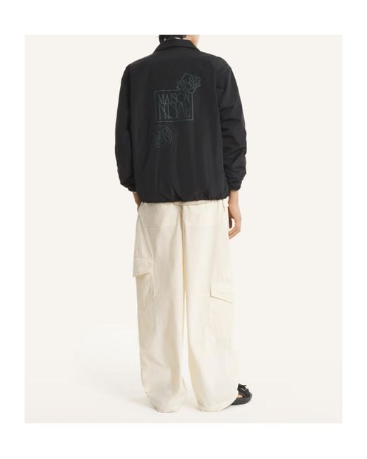 Maison Kitsuné Blue Logo-Print Buttoned Jacket for men