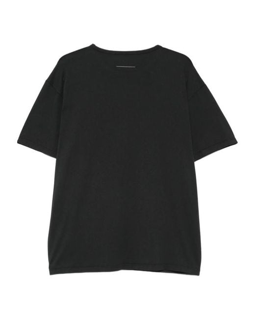 MM6 by Maison Margiela Black Logo-Detail T-Shirt for men