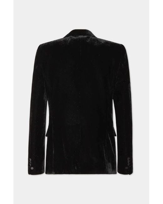 DSquared² Black Sparkling Velvet '70S Blazer for men