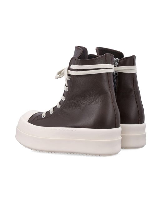 Rick Owens Brown Lace-Up-Fastening Sneakers