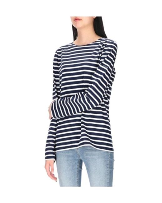 Saint James Blue Striped Crewneck T-Shirt