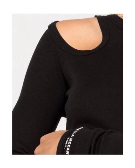 Stella McCartney Black Cut-Out Long-Sleeve Top