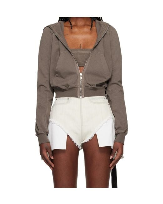 Rick Owens Multicolor Long-Sleeved Cropped Sweatshirt