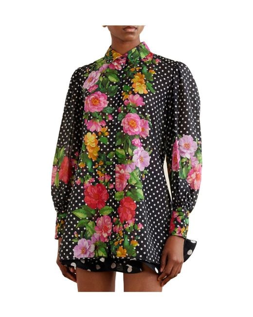 Charo Ruiz Multicolor Printed Cotton-Blend Voile Blouse