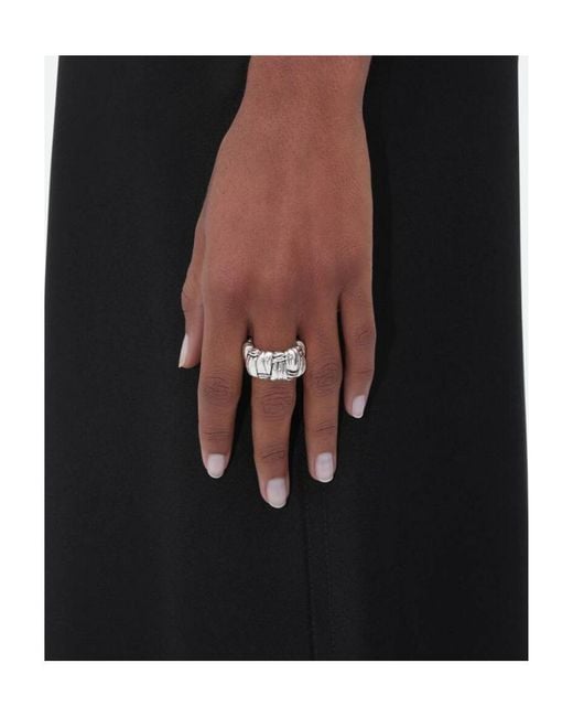 Bottega Veneta White Pleat Ring