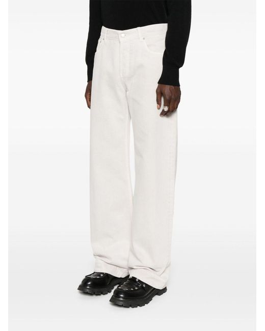 McQueen White Logo Patch Wide-Leg Jeans for men