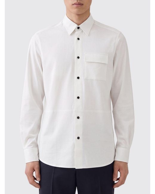 Kiton White Buba Snap-Front Shirt for men