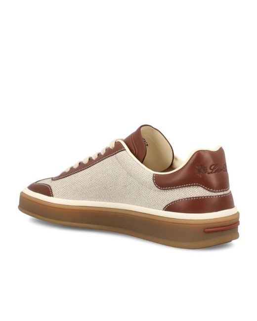 Loro Piana Brown Panelled Low-Top Sneakers