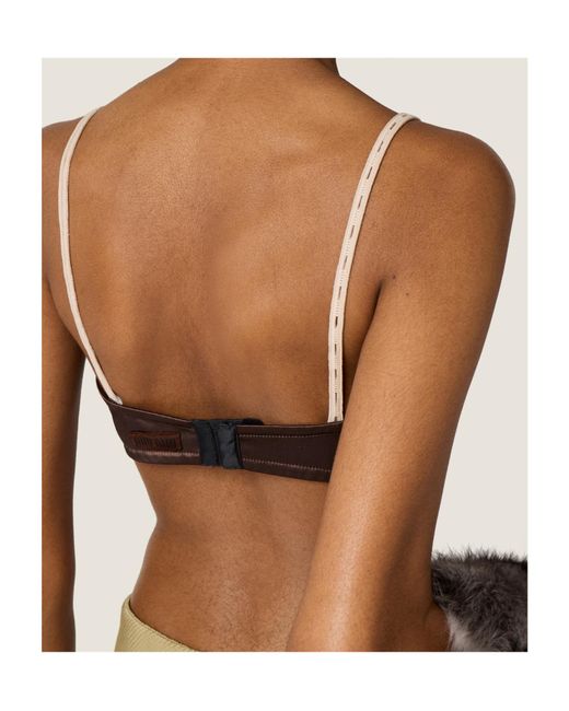 Miu Miu Brown Satin Bra