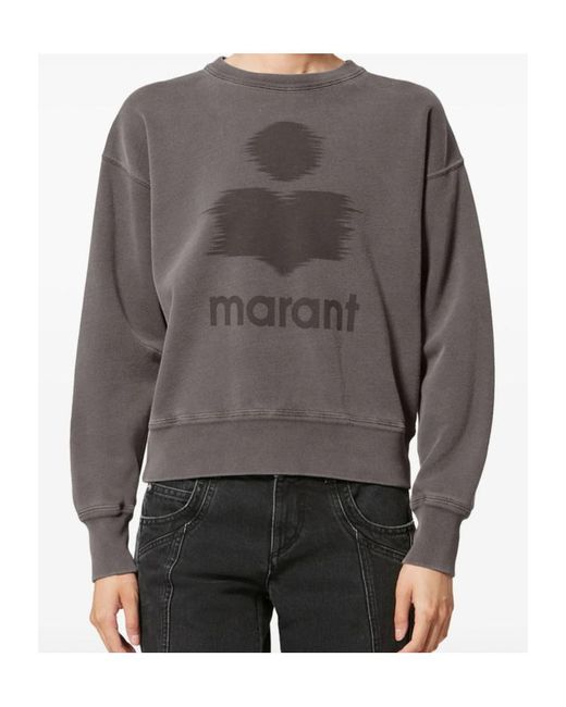 Isabel Marant Gray Isabel Marant Étoile Logo Printed Crewneck Sweatshirt
