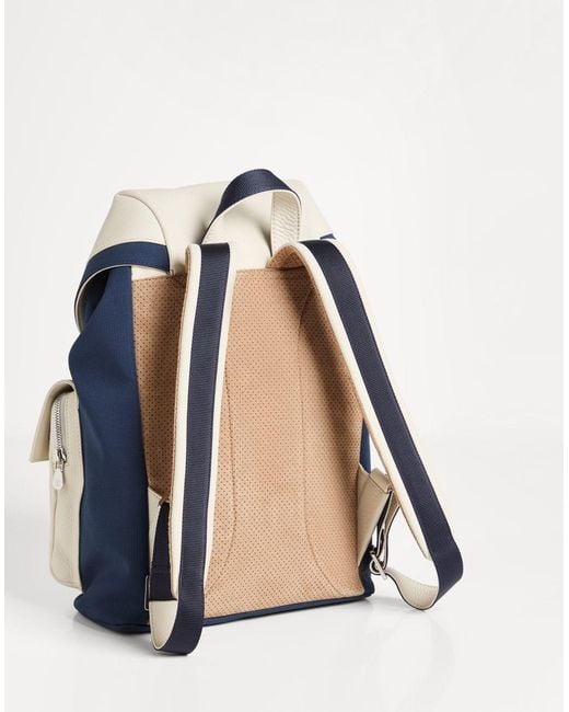 Brunello Cucinelli Blue Double-Pocket Drawstring Backpack
