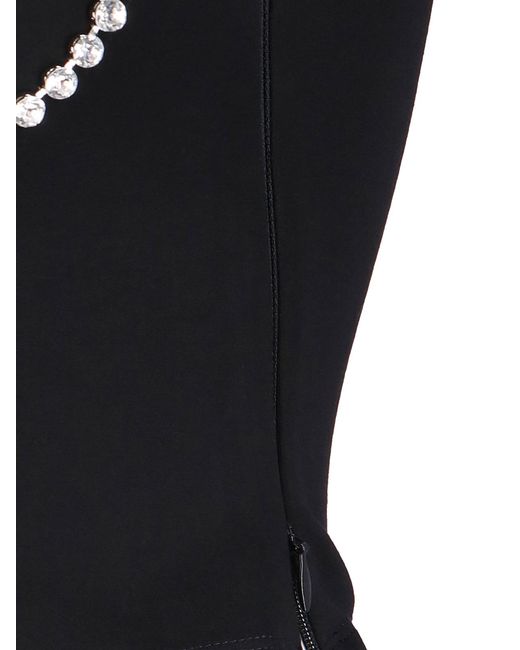 Area Black Embellished Short-Sleeved Bustier Style Top