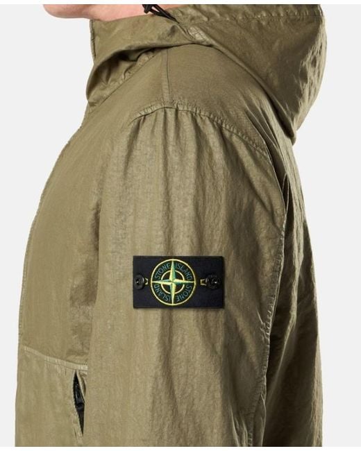 Stone Island Green Logo Patch Hooded Jacket for men