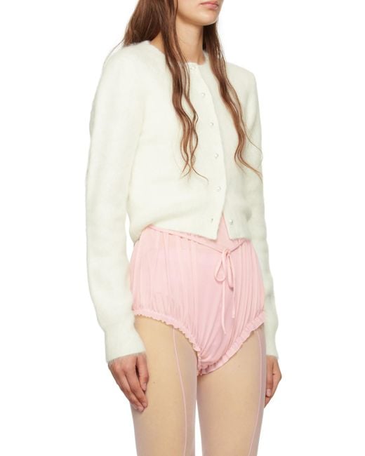 Maison Margiela White Four Stitches Buttoned Cardigan