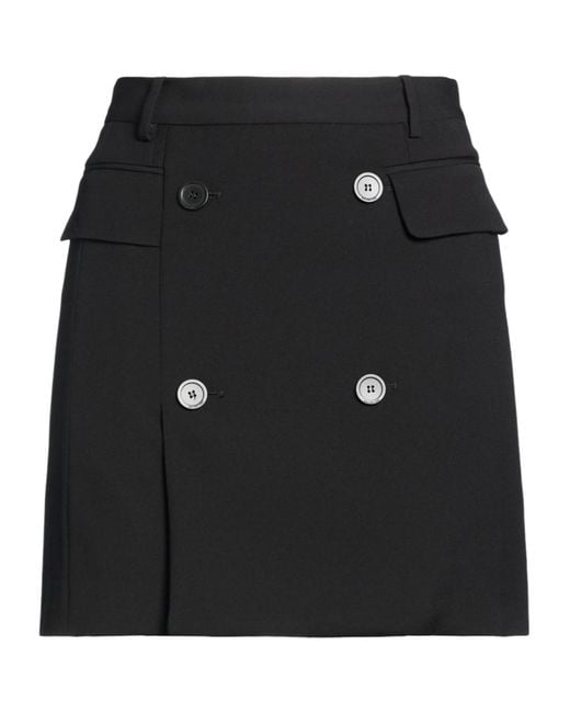 Balenciaga Black Solid-Colored Wrap Midi Skirt