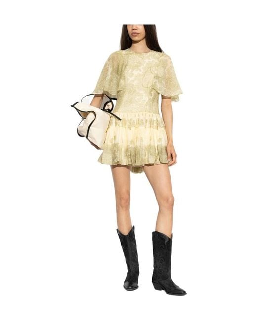 AllSaints Yellow Yanna Printed Mini Dress