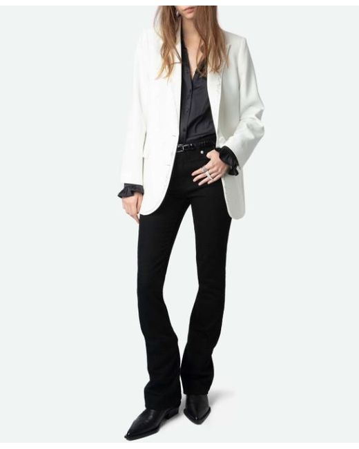 Zadig & Voltaire White Viva Strass Blazer