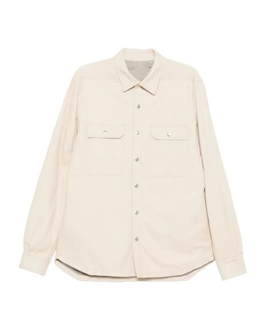 Rick Owens Natural Buttoned Shirt Jacket for men