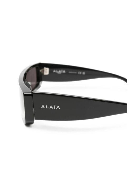 Alaïa Metallic Rectangular Sunglasses