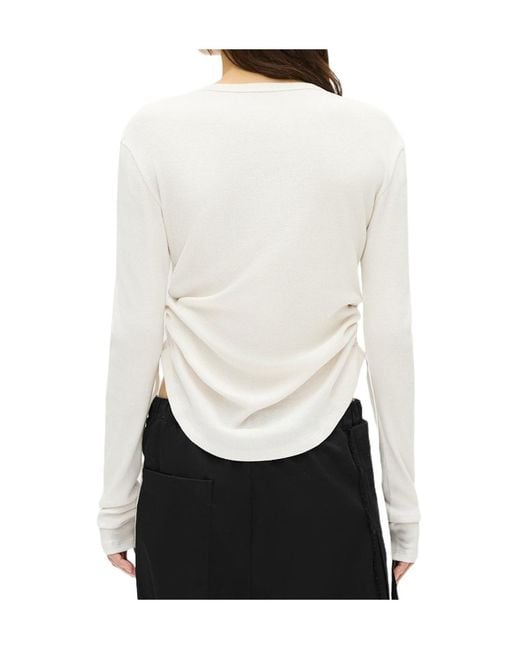 Ann Demeulemeester White Dot Wrinkled Long-Sleeve T-Shirt