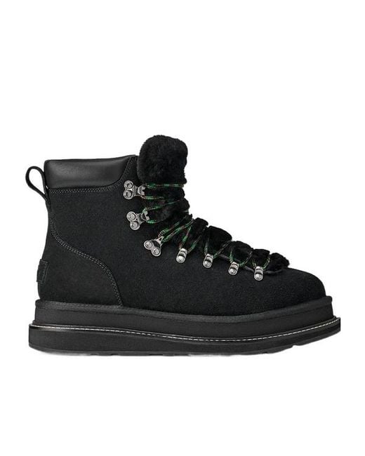 Ugg Black Leather-Trimmed Shearling Ankle Boots for men