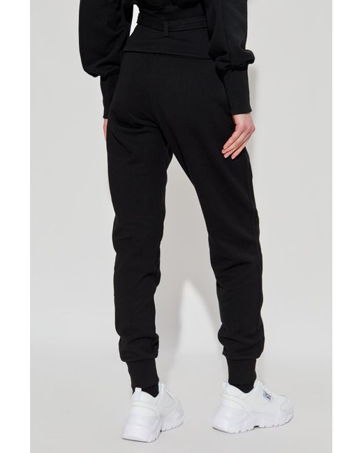Versace Jeans Black Couture Logo Embroidered Drawstring Sweatpants
