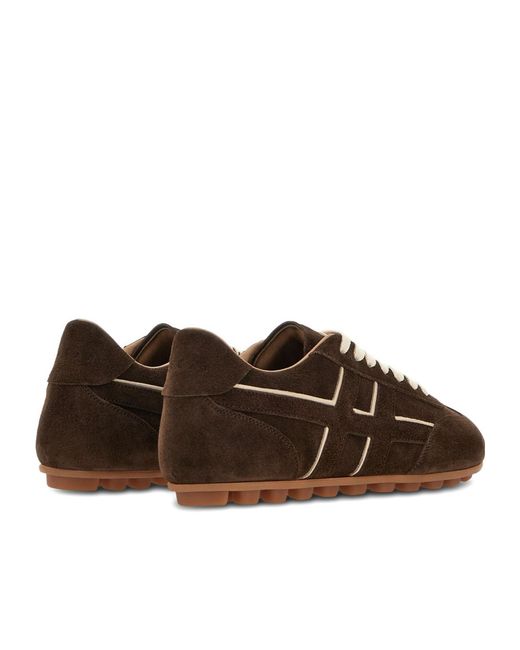 Hogan Brown Round-Toe Sneakers