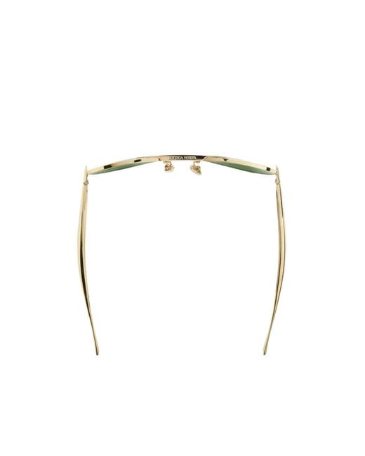 Bottega Veneta Green Eyewear Aviator Frame Sunglasses for men