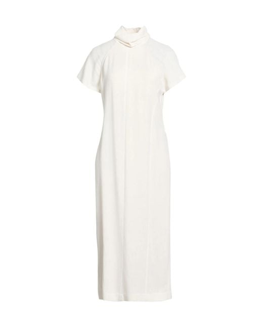 Brunello Cucinelli White Simple Solid-Color Dress