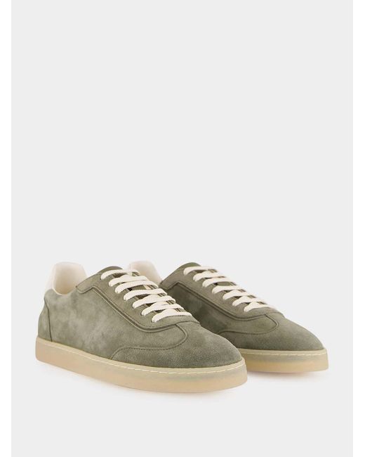 Brunello Cucinelli Green Low Top Lace-Up Sneakers for men