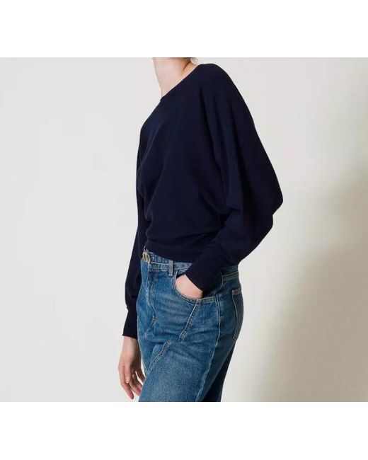 Twinset Blue Crew-Neck Sweater